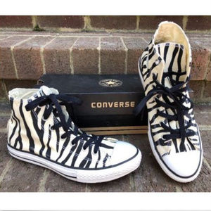 NEW CONVERSE ALL STAR UNISEX STRIPED ZEBRA HI TOP
